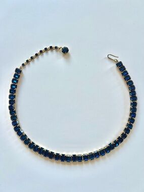 Vintage 1950s blue rhinestone necklace